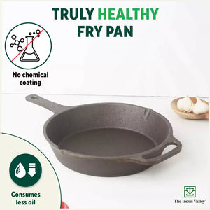 CASTrong Cast Iron Fry Pan, Pre-seasoned, Nonstick, 100% Pure, Toxin-free, Induction, 25.4cm, 1.9L, 2.9kg