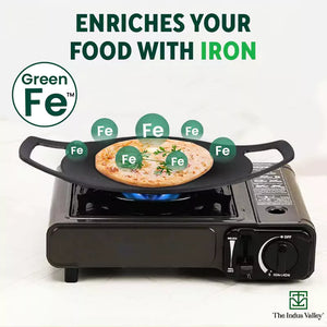 CASTrong Cast Iron Tawa,Pre-seasoned, Nonstick, 100% Pure, Toxin-free, Induction, 23.8cm, 1.4kg