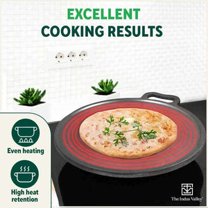 Super Smooth Cast Iron Tawa, Pre-seasoned, 100% Pure, Toxin-free, Induction, 27.9cm, 2.7 kg