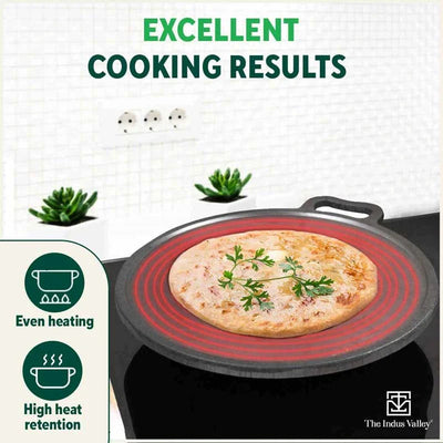 Super Smooth Cast Iron Tawa, Pre-seasoned, 100% Pure, Toxin-free, Induction, 27.9cm, 2.7 kg