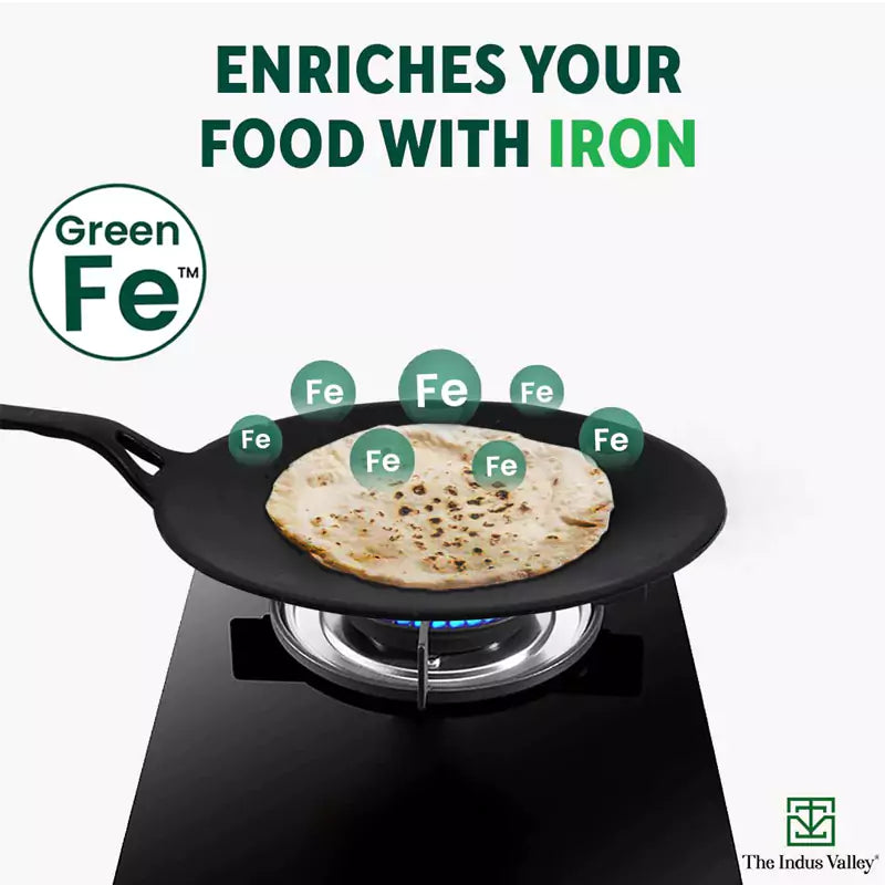 CASTrong Cast Iron Tawa+ Free ₹400 Tadka Pan,Pre-seasoned, Nonstick, 100% Pure, Toxin-free, 25.9cm, 1.9kg