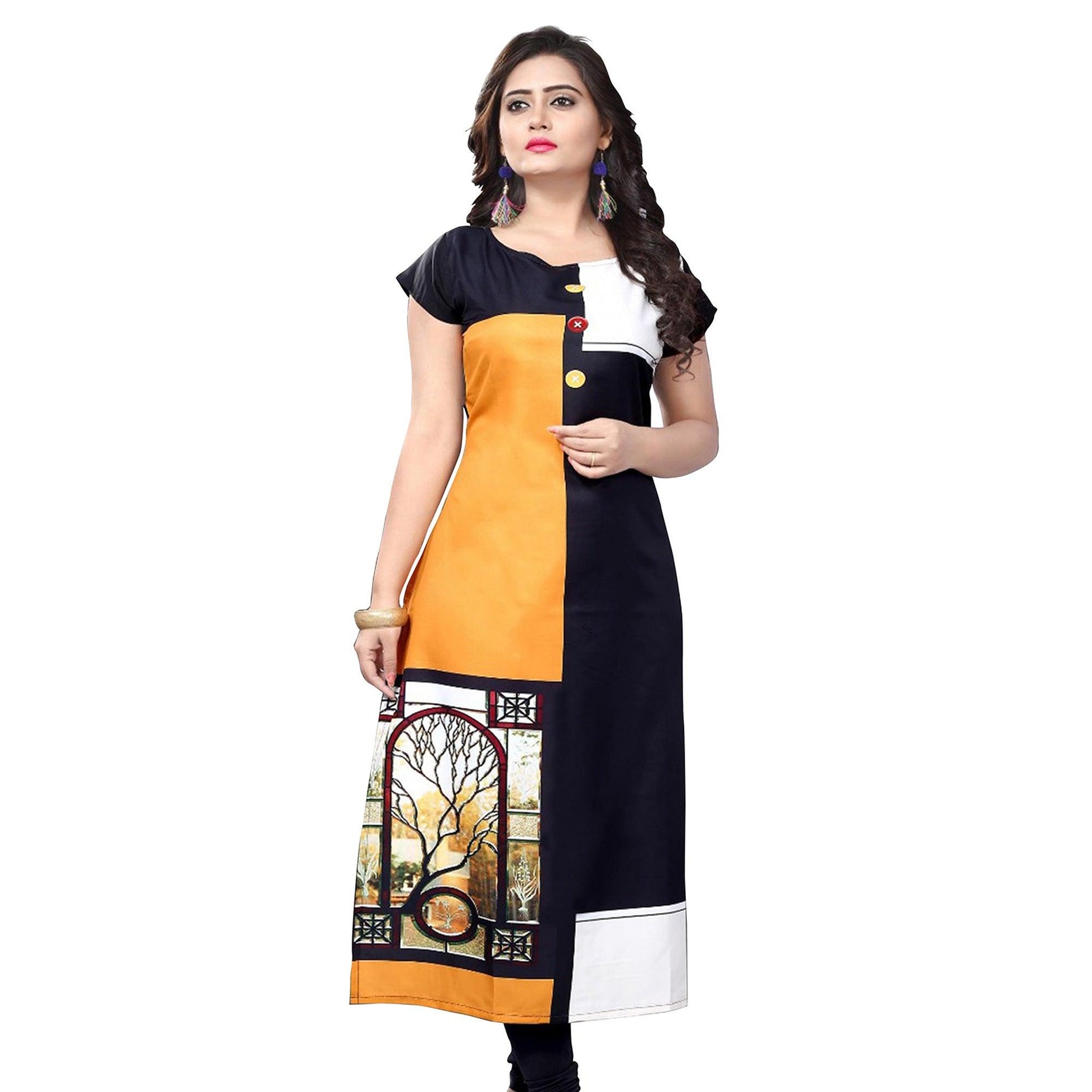 Casual Printed Crepe Kurti - Pack of 3