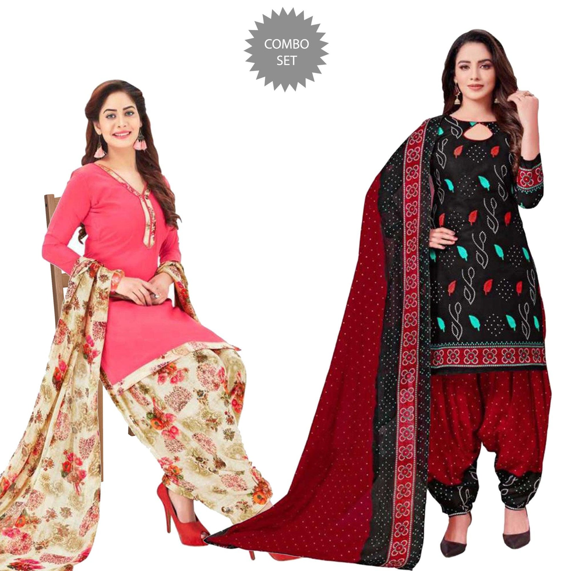 Casual Printed Leon Dress Material Pack Of 2