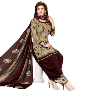 Casual Wear Printed Crepe Dress Material - Pack Of 3