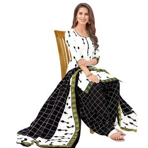 Casual Wear Printed Crepe Dress Material - Pack Of 3