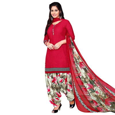 Casual Wear Printed Crepe Dress Material - Pack Of 3