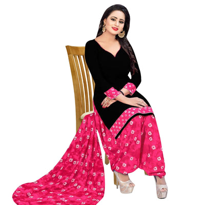 Casual Wear Printed Crepe Dress Material - Pack Of 3