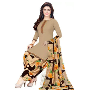 Casual Wear Printed Crepe Dress Material - Pack Of 3