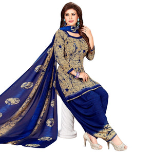 Casual Wear Printed Poly Crepe Dress Material - Pack Of 3