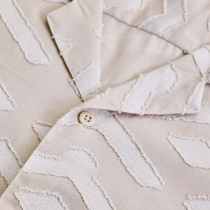 Cream Geometric Box Fit Shirt