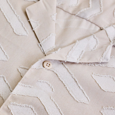 Cream Geometric Box Fit Shirt