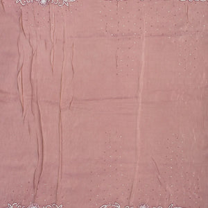 Dusty Pink Woven Georgette Silk Saree With Embroidery