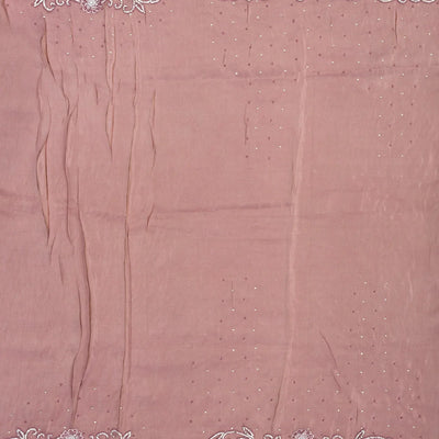 Dusty Pink Woven Georgette Silk Saree With Embroidery