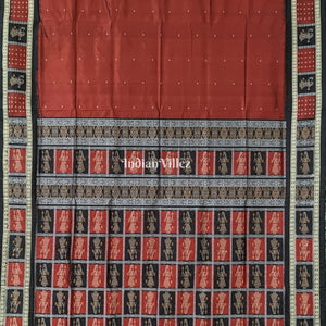 Maroon Doll Design Bomkai Silk Saree