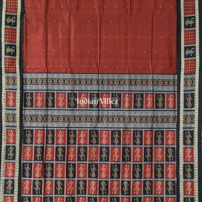 Maroon Doll Design Bomkai Silk Saree