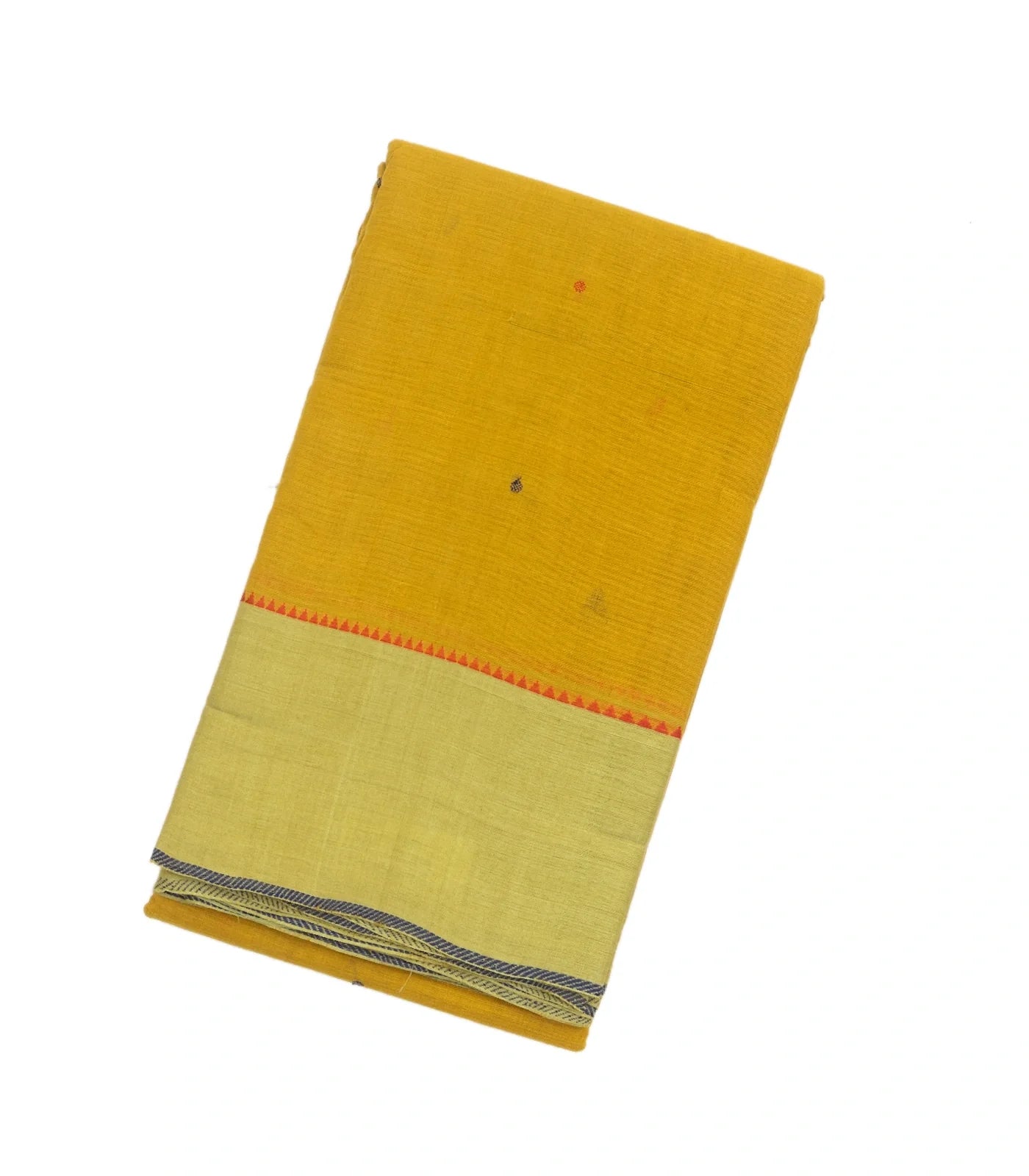 Olive Green Handloom Kanchi Cotton Saree With Coin Buttas