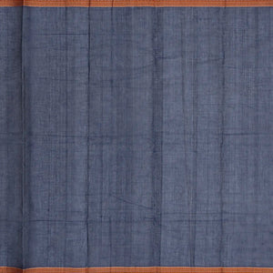 Dark Blue Handloom Kanchi Cotton Saree With Diamond Motifs