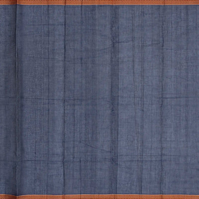 Dark Blue Handloom Kanchi Cotton Saree With Diamond Motifs