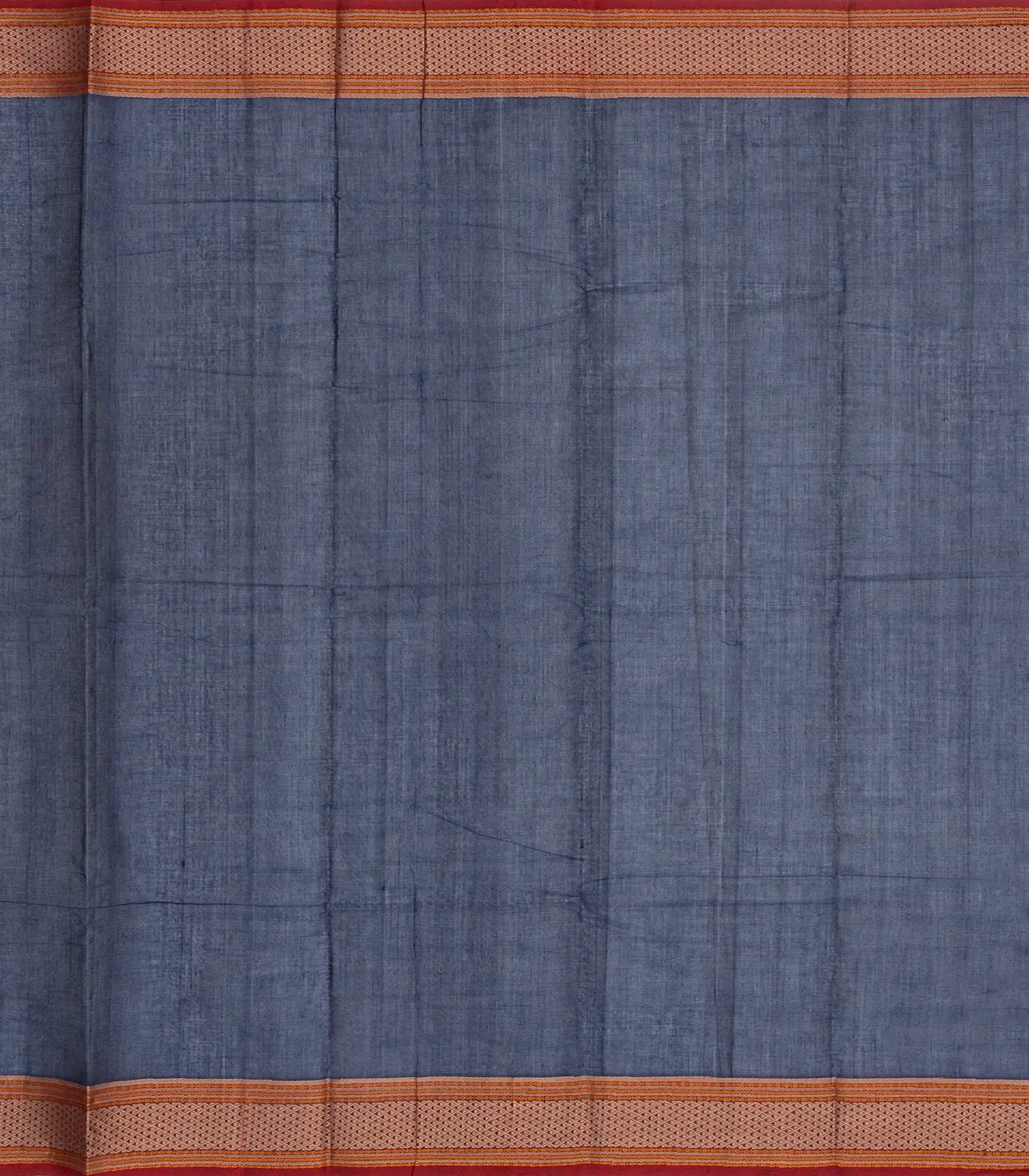 Dark Blue Handloom Kanchi Cotton Saree With Diamond Motifs