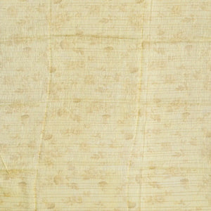 Yellow Handloom Linen Saree With Printed Floral Motifs & Stripes