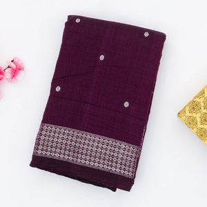 Magenta Orissa Cotton Saree With Kamalam Buttas