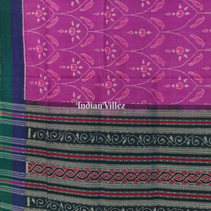 Purple Bird Design Odisha Ikat Sambalpuri Cotton Saree