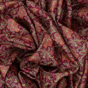 Crimson Handloom Tussar Silk Saree With Printed Motifs