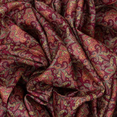 Crimson Handloom Tussar Silk Saree With Printed Motifs