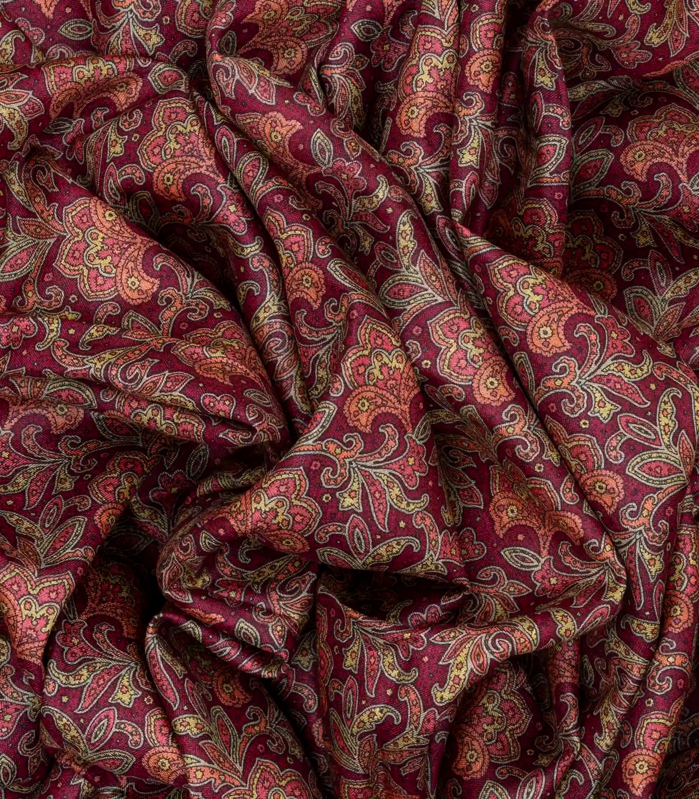 Crimson Handloom Tussar Silk Saree With Printed Motifs