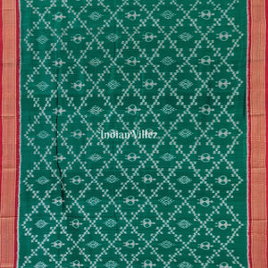 Green Tribal Body Khandua Pata Silk Saree