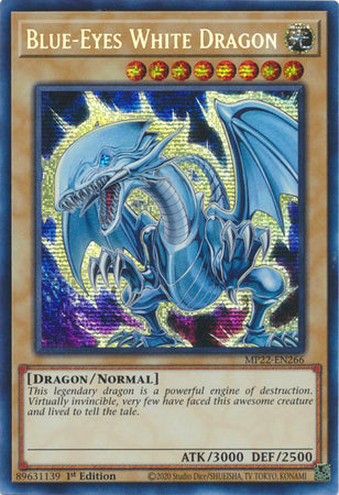 Blue-Eyes White Dragon - MP22-EN266 - Prismatic Secret Rare - 1st Edition