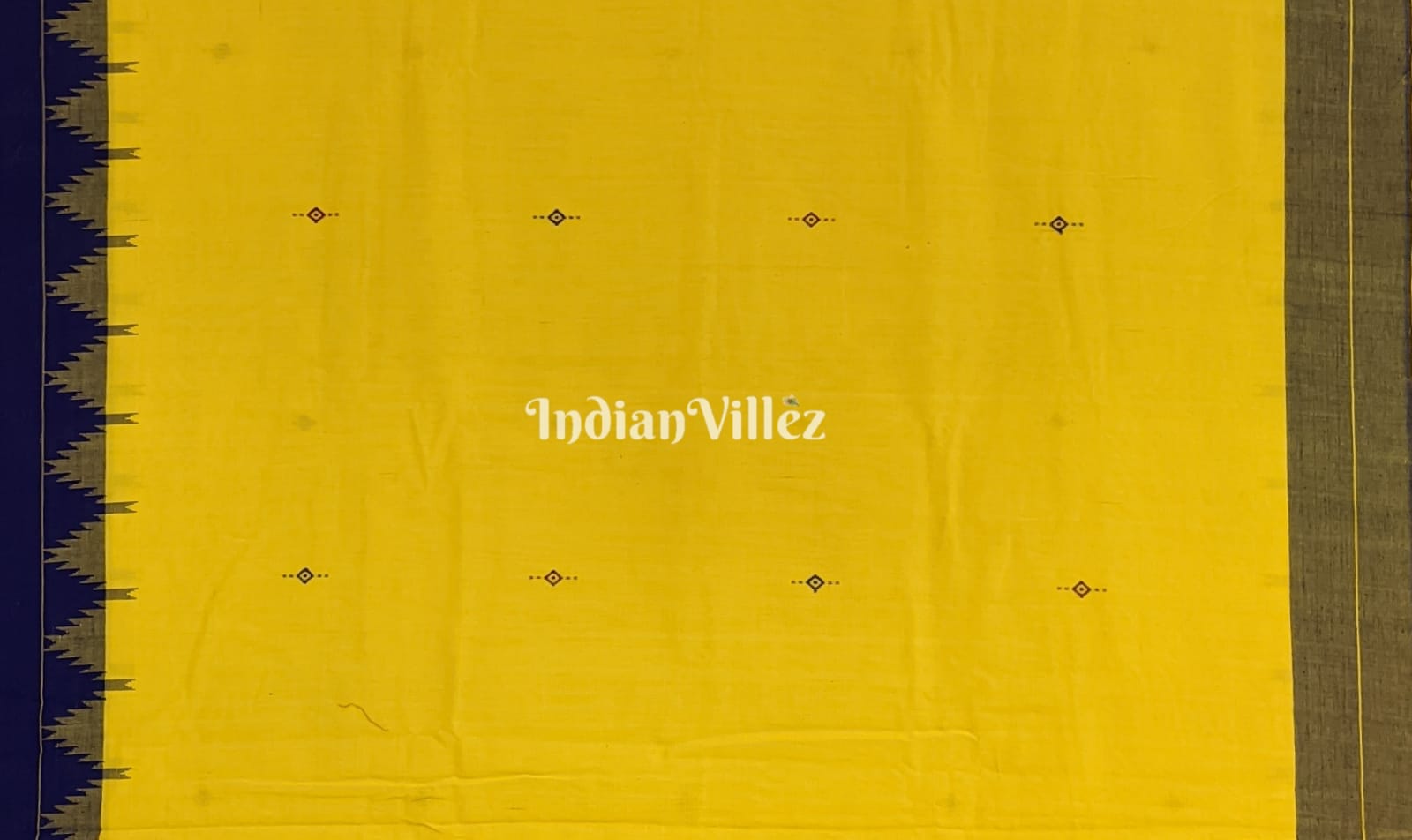 Yellow Odisha Handloom Natural Dye Kotpad Cotton Saree