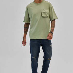 Sage Utility Pocket Oversized T-Shirt