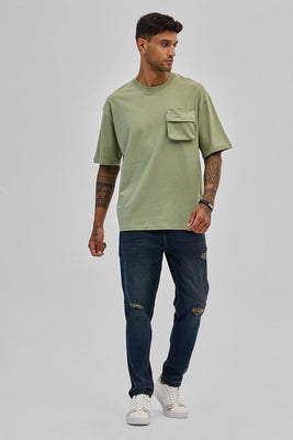 Sage Utility Pocket Oversized T-Shirt