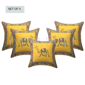 New Mustard Camel Design Patchwork & Applique Cushion Cover