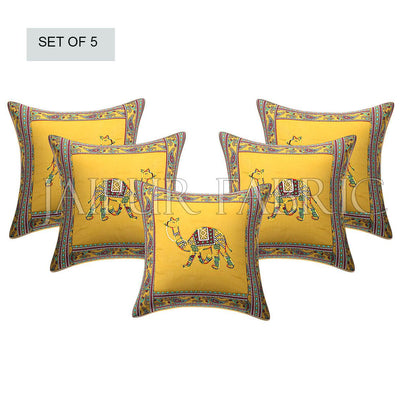 New Mustard Camel Design Patchwork & Applique Cushion Cover