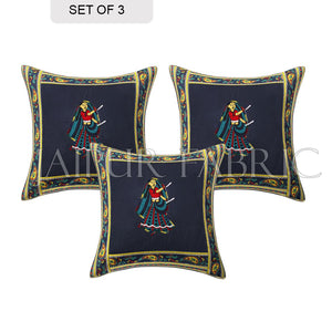 Blue Dance Design Patchwork & Applique Cushion Cover