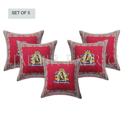 Maroon Doli Design Patchwork & Applique Cushion Cover