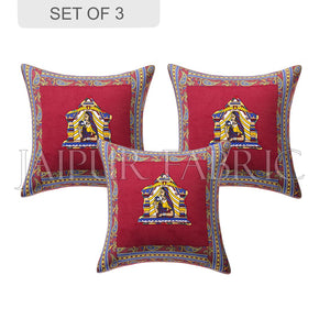 Maroon Doli Design Patchwork & Applique Cushion Cover