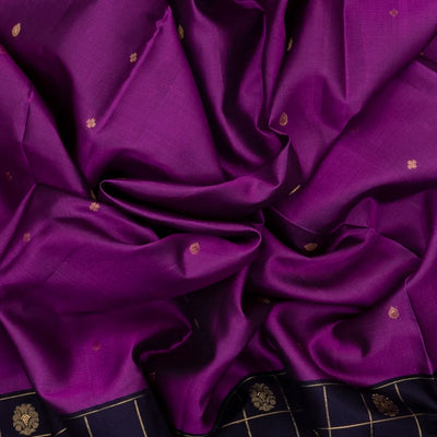 Purple Handloom Soft Silk Saree With Kamalam Buttas