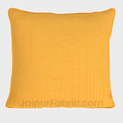 Yellow Quilted Cotton Cushion Cover