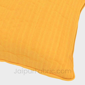 Yellow Quilted Cotton Cushion Cover