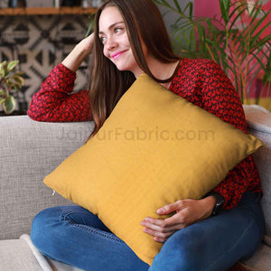 Yellow Quilted Cotton Cushion Cover