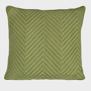 Green Herringbone Pattern Cotton Cushion Cover