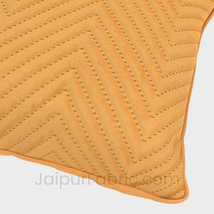 Yellow Herringbone Pattern  Cotton Cushion Cover