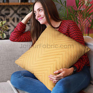 Yellow Herringbone Pattern  Cotton Cushion Cover