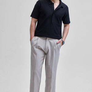 Black Textured Polo T-Shirt