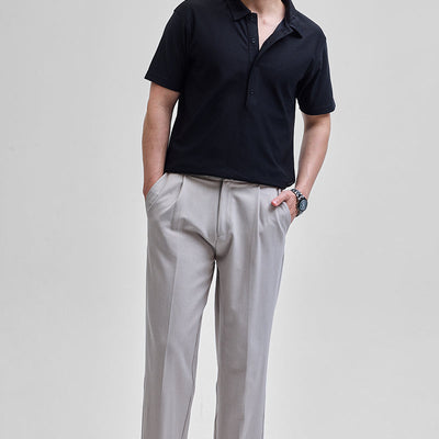 Black Textured Polo T-Shirt