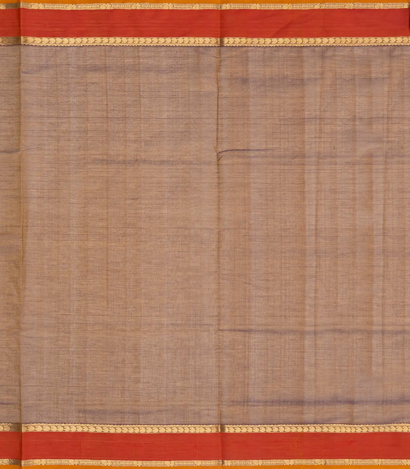 Beige Handloom Silk Cotton Saree With Checks