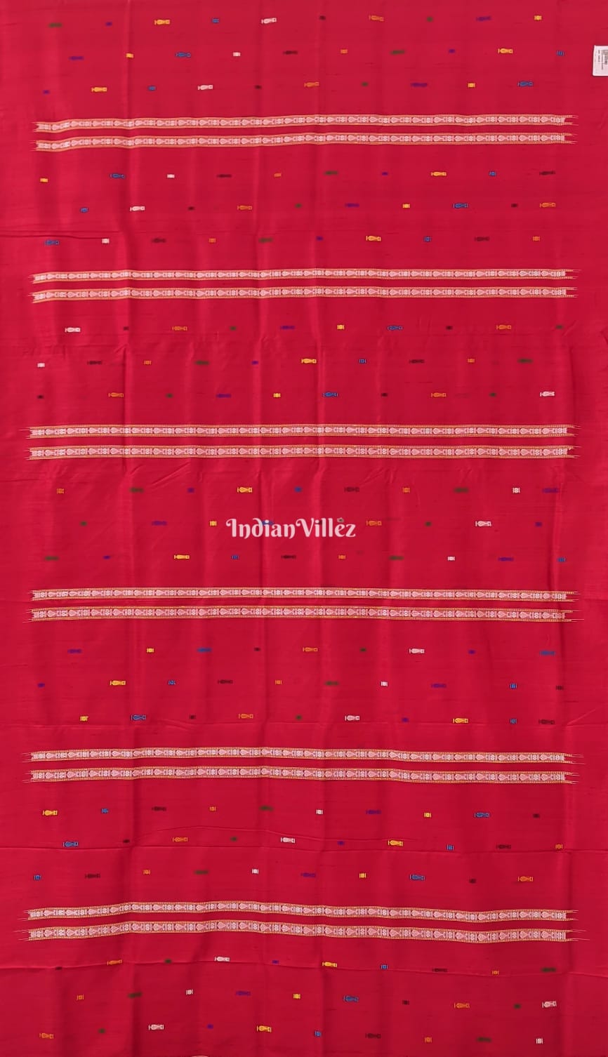 Red Habaspuri Inspired Contemporary Bomkai  Sambalpuri Silk Saree